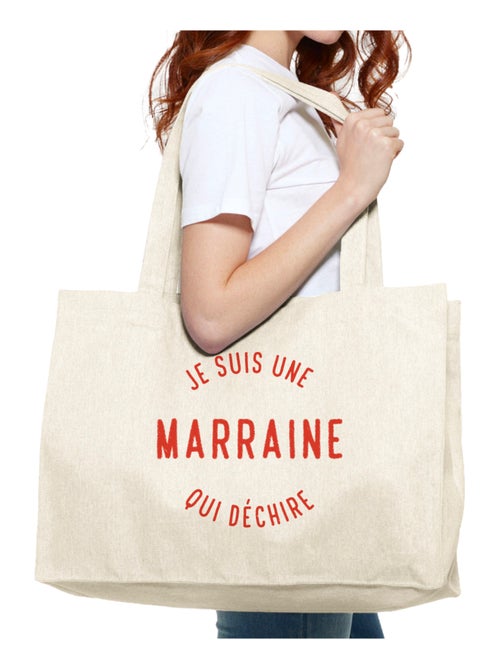 Grand cabas JE SUIS UNE MARRAINE QUI DÉCHIRE 2 MPT - Kiabi