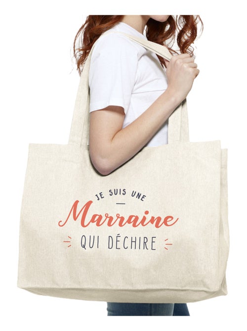Grand cabas JE SUIS UNE MARRAINE QUI DÉCHIRE - Kiabi