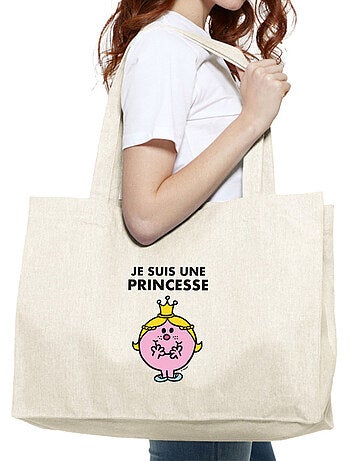 Grand cabas JE SUIS UNE PRINCESSE FACE