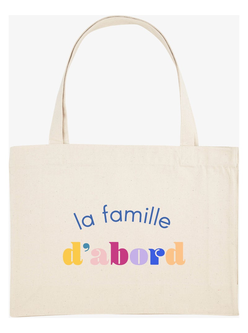 Grand cabas LA FAMILLE D'ABORD Beige - Kiabi