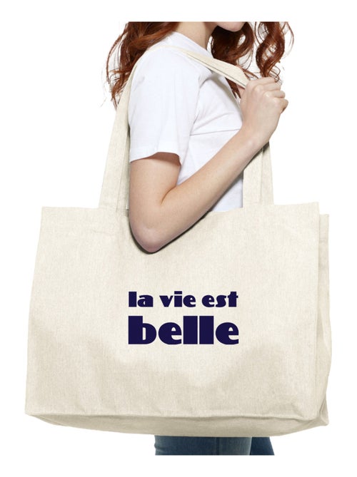 Grand cabas LA VIE EST BELLE CŒUR - Kiabi