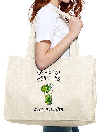 Grand cabas LA VIE EST MEILLEURE AVEC UN MOJITO