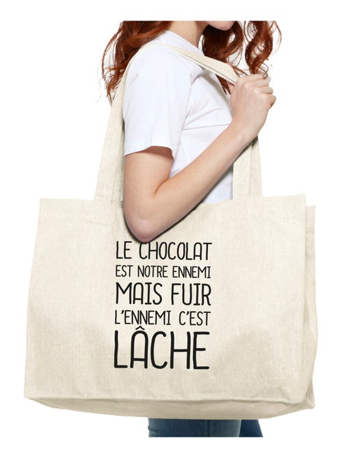 Grand cabas LE CHOCOLAT EST NOTRE ENNEMI 2 - Kiabi