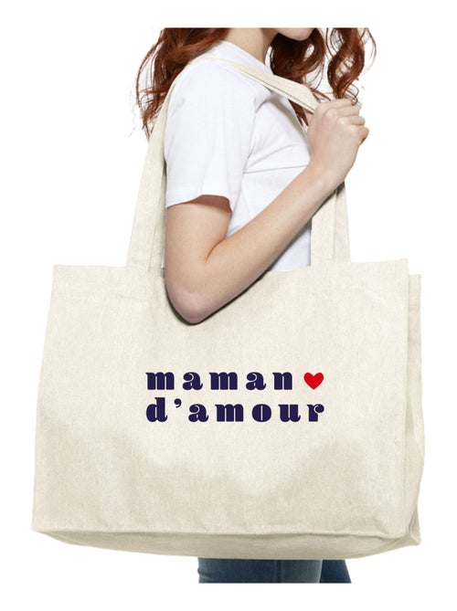 Grand cabas MAMAN D AMOUR 2 COEUR - Kiabi