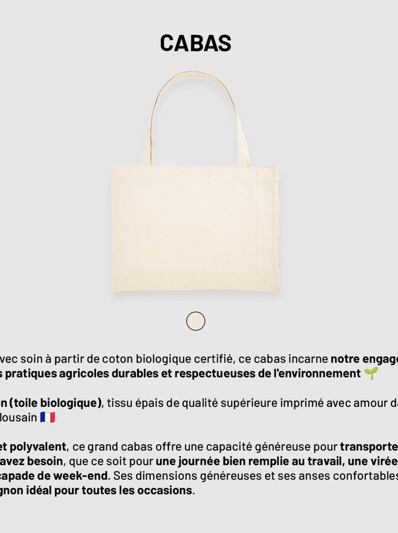 Grand cabas MAMAN, LA SEULE, L'UNIQUE Beige - Kiabi