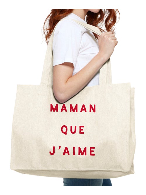 Grand cabas MAMAN QUE J'AIME 2 WAF - Kiabi