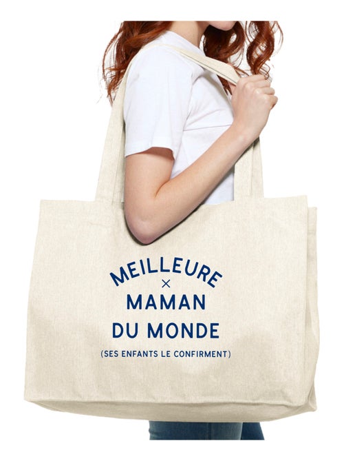 Grand cabas MEILLEURE MAMAN DU MONDE (SES ENFANTS LE CONFIRMENT) 2 WAF - Kiabi