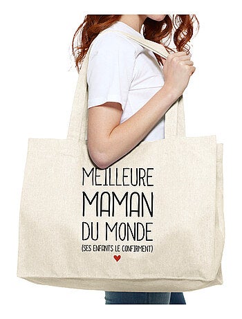 Grand cabas MEILLEURE MAMAN DU MONDE (SES ENFANTS LE CONFIRMENT)
