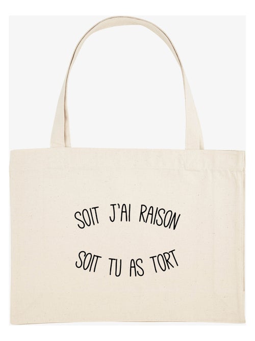 Grand cabas SOIT J'AI RAISON SOIT TU AS TORT - Kiabi