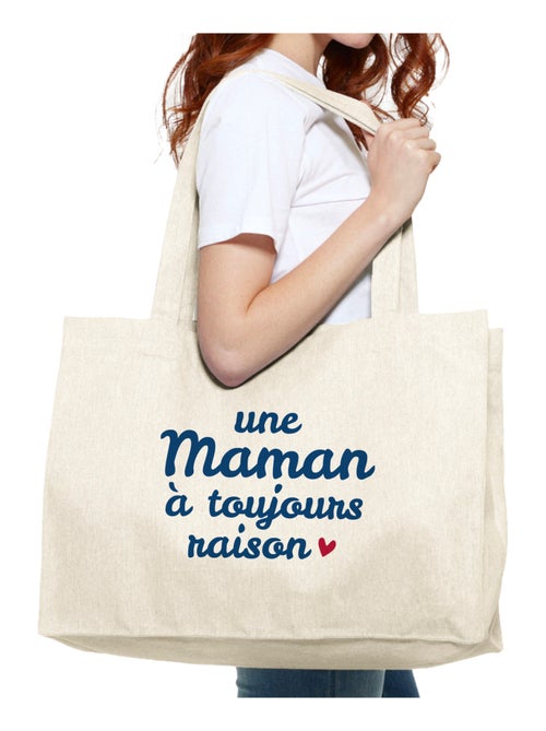 Grand cabas UNE MAMAN A TOUJOURS RAISON WAF - Kiabi