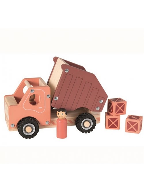 Grand camion en bois avec 3 containeurs - Kiabi