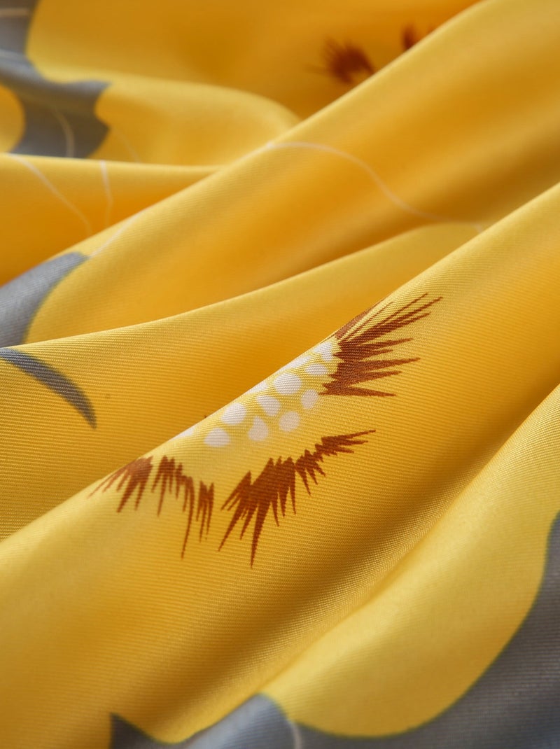 Grand carré de Soie Bigpetale Zoé Jaune - Kiabi