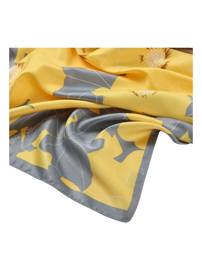 Grand carré de Soie Bigpetale Zoé Jaune - Kiabi