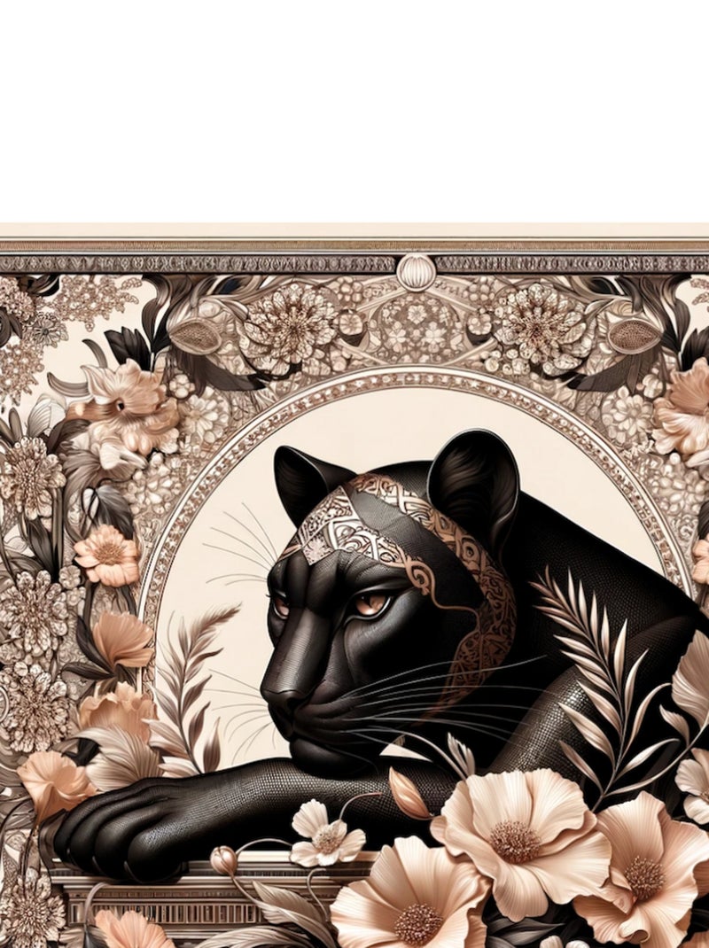 Grand carré de soie Black Panther Zoé Beige - Kiabi