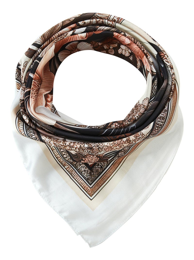 Grand carré de soie Black Panther Zoé Beige - Kiabi