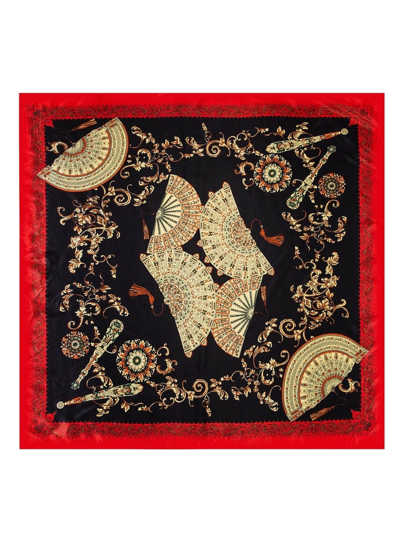Grand carré de Soie Black Red Zoé Rouge - Kiabi