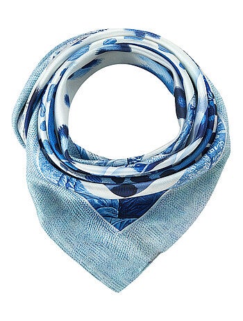 Grand carré de soie Blue Panther Zoé