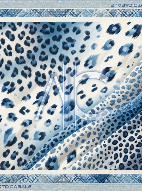 Grand carré de soie Blue Panther Zoé - Kiabi