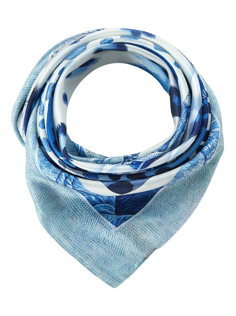 Grand carré de soie Blue Panther Zoé Bleu - Kiabi