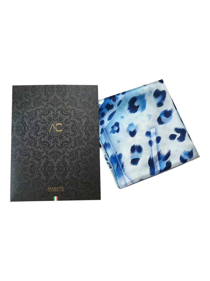 Grand carré de soie Blue Panther Zoé Bleu - Kiabi