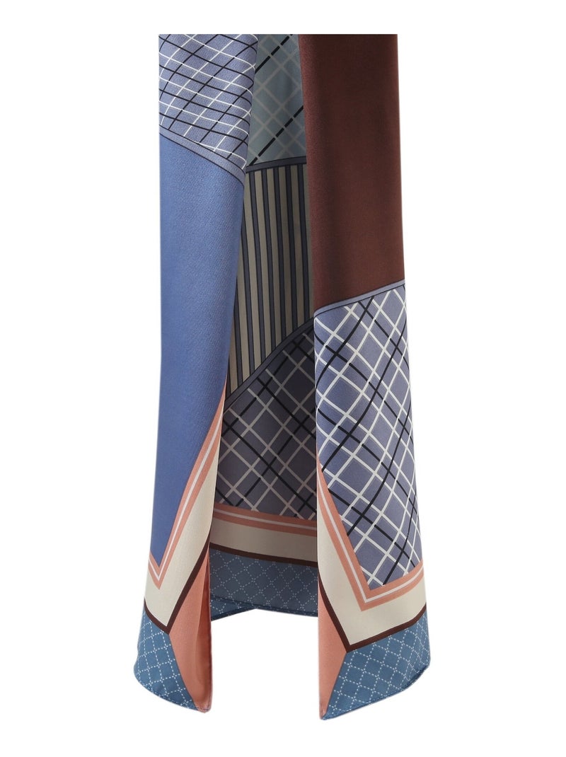 Grand carré de Soie Eleganthorse Zoé Bleu - Kiabi