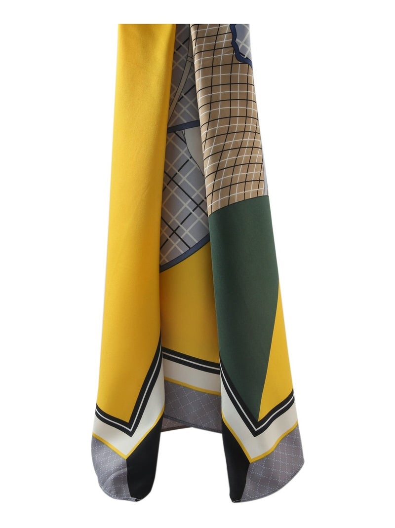 Grand carré de Soie Eleganthorse Zoé Jaune - Kiabi