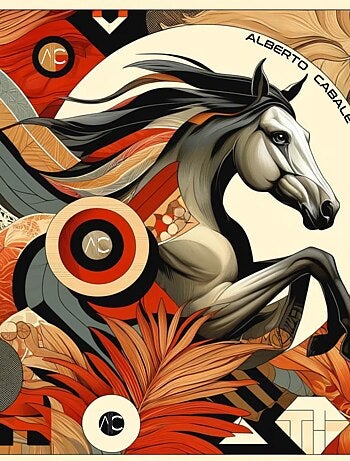 Grand carré de soie Fire Horse Zoé