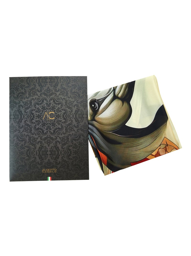 Grand carré de soie Fire Horse Zoé Orange - Kiabi