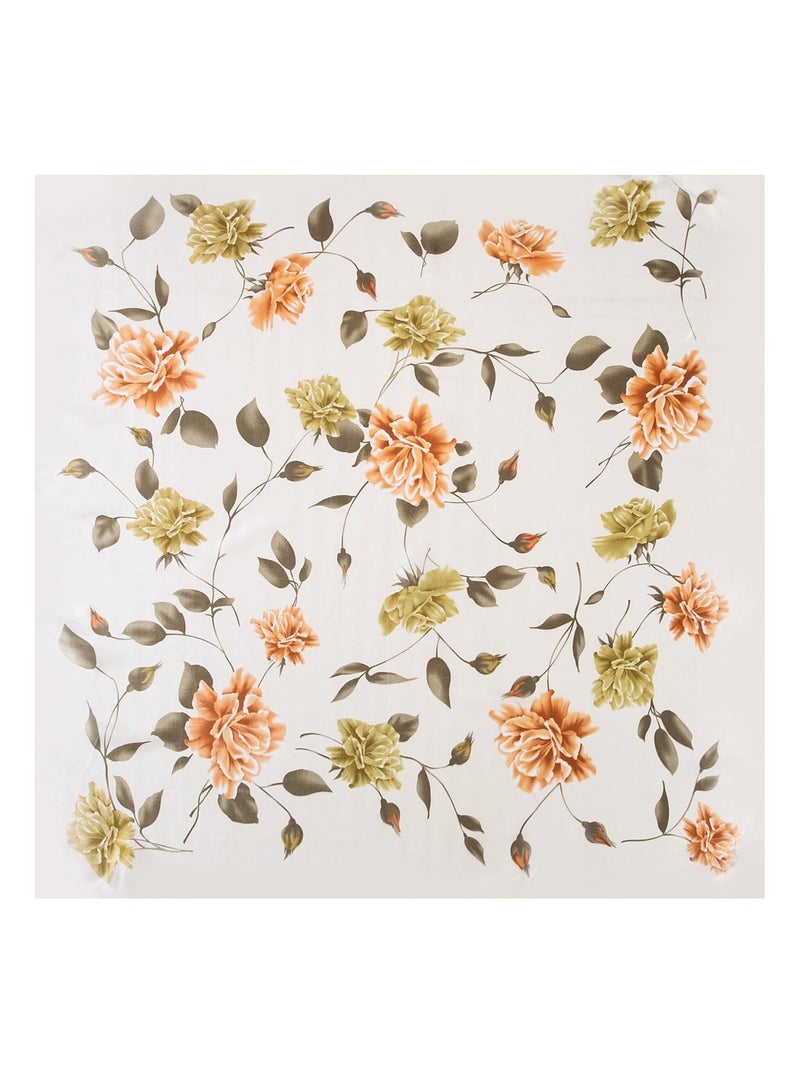 Grand carré de Soie Flora Cream Zoé Blanc - Kiabi