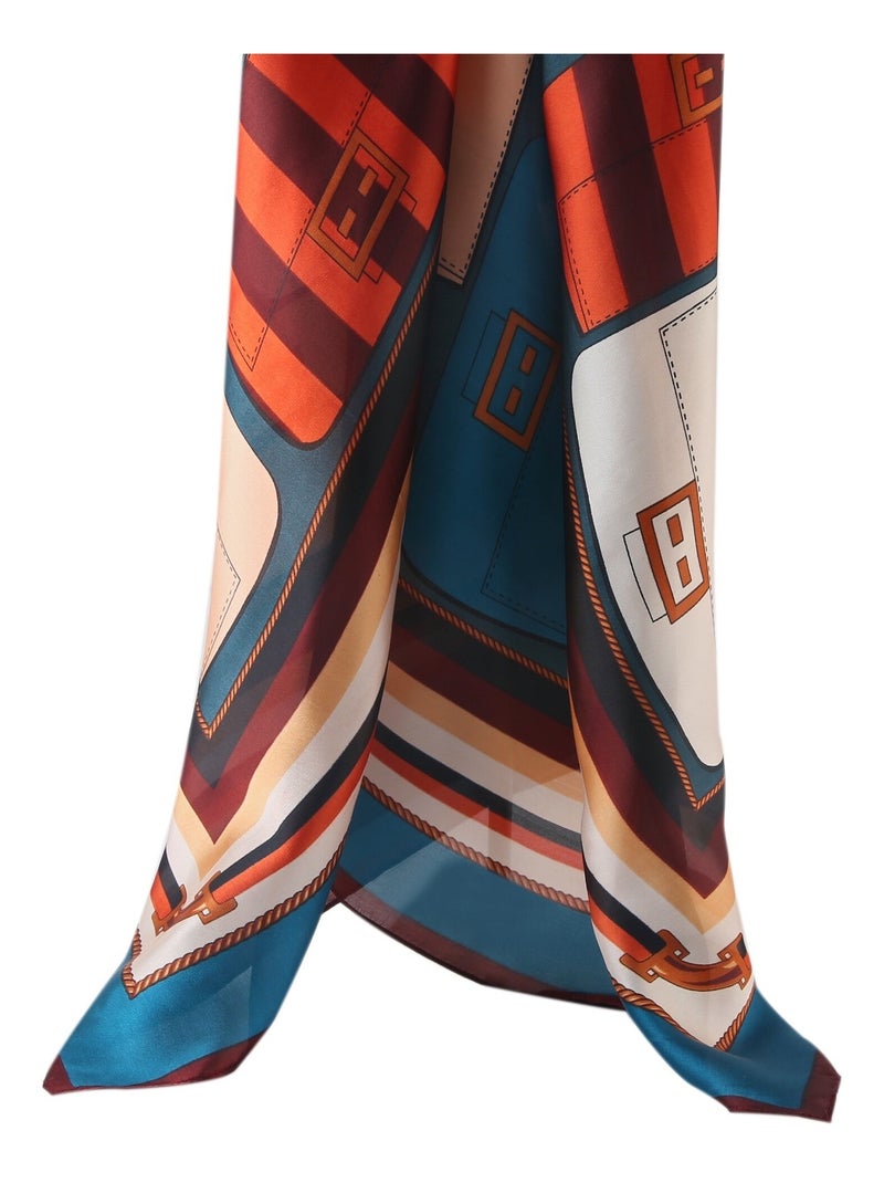 Grand carré de Soie Inbox Zoé Bleu - Kiabi