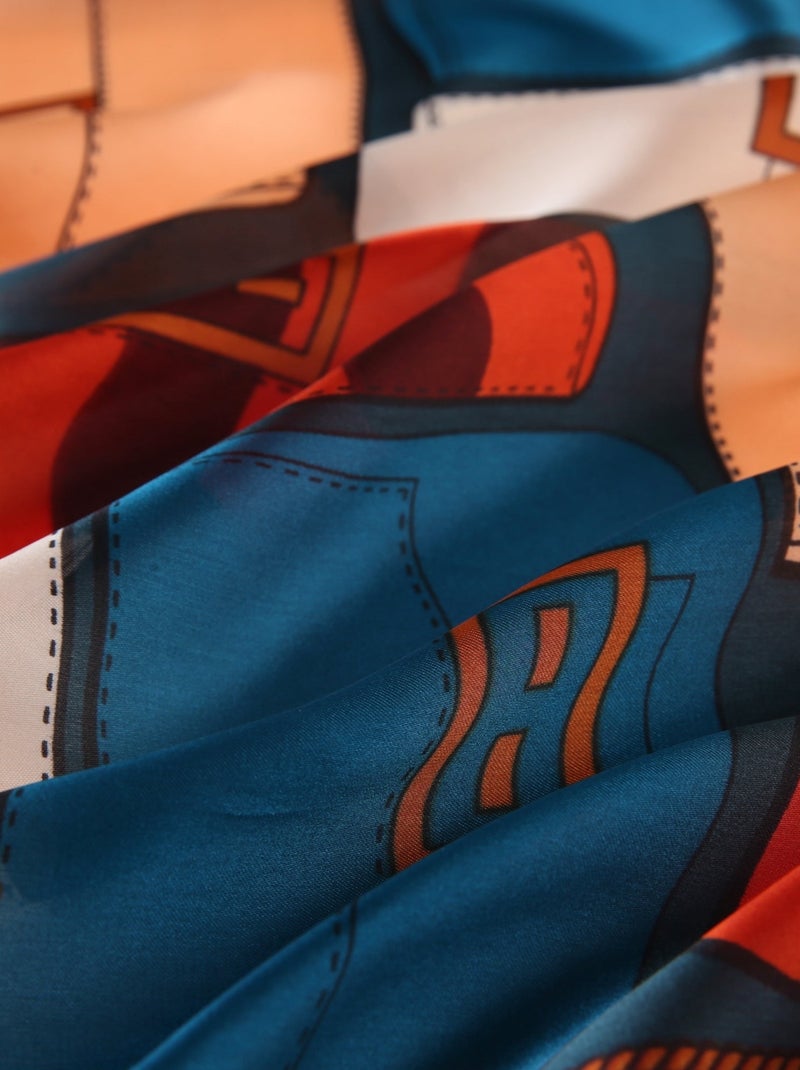 Grand carré de Soie Inbox Zoé Bleu - Kiabi