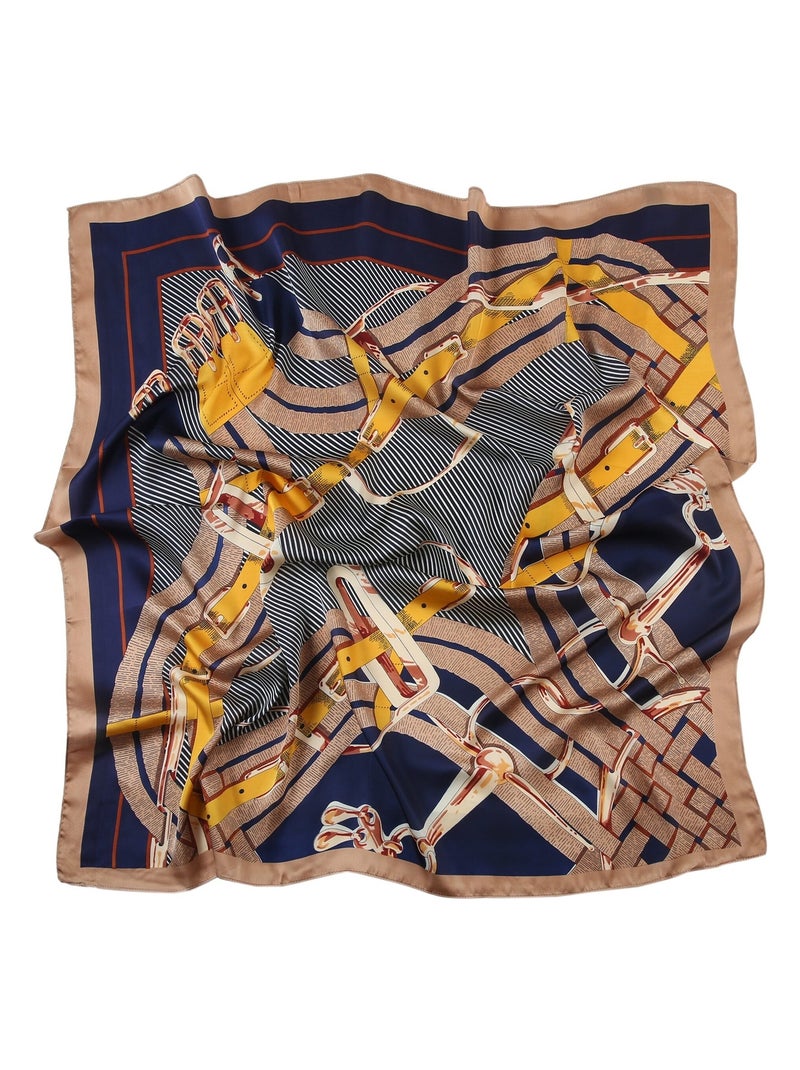 Grand carré de Soie Interbelts Zoé Bleu - Kiabi