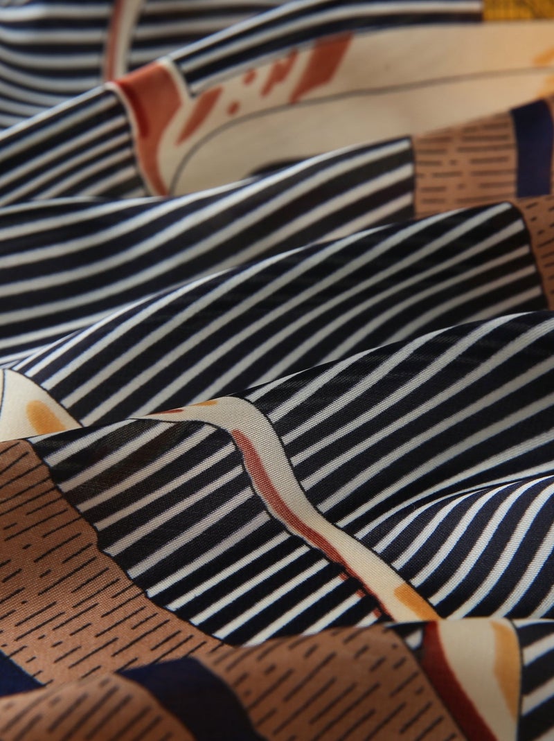 Grand carré de Soie Interbelts Zoé Bleu - Kiabi