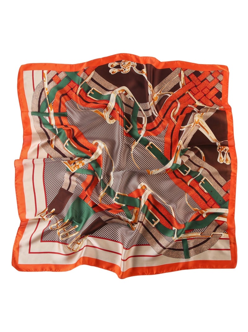 Grand carré de Soie Interbelts Zoé Orange - Kiabi