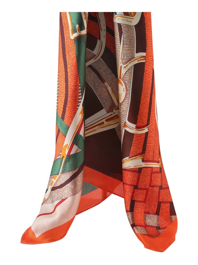 Grand carré de Soie Interbelts Zoé Orange - Kiabi