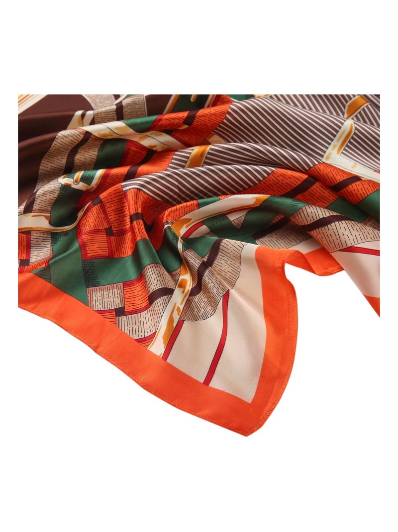 Grand carré de Soie Interbelts Zoé Orange - Kiabi