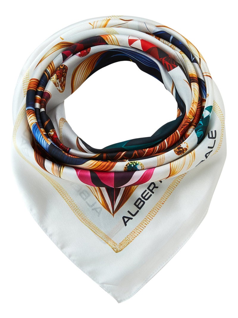 Grand carré de soie Metal Panther Zoé Or - Kiabi