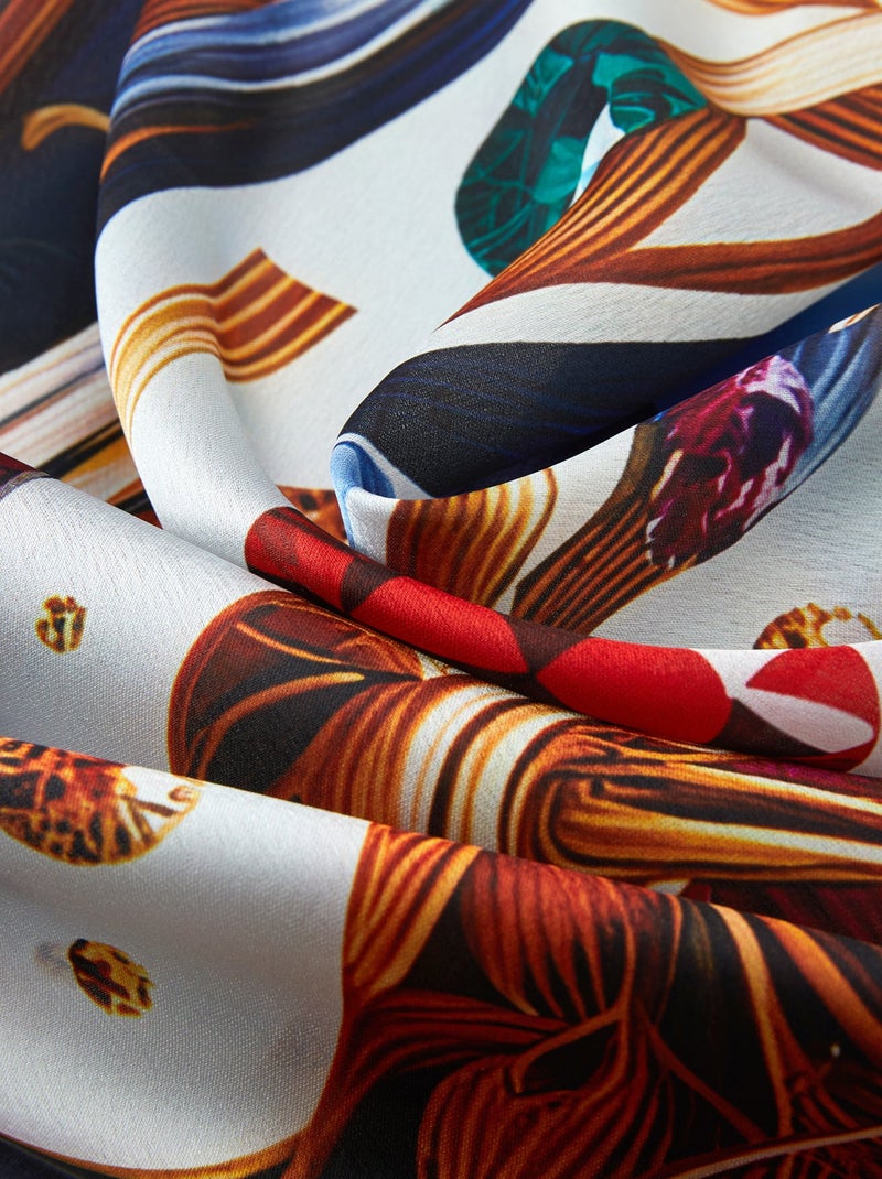 Grand carré de soie Metal Panther Zoé Or - Kiabi