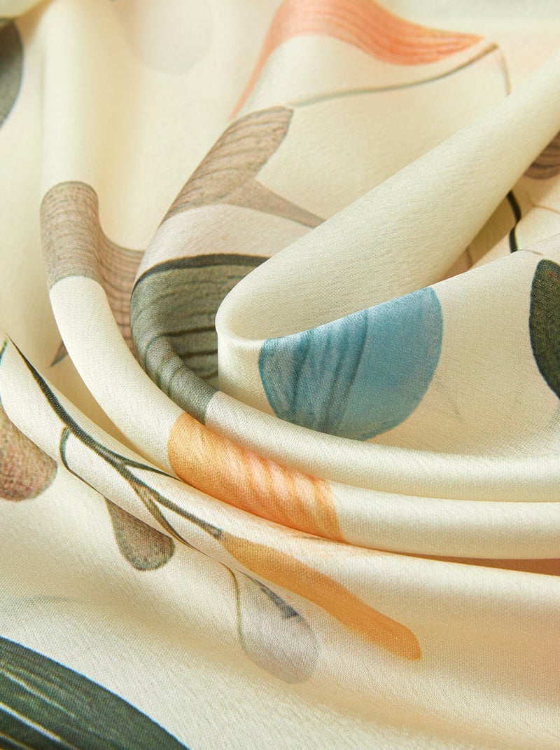 Grand carré de soie Nature Zoé Beige - Kiabi