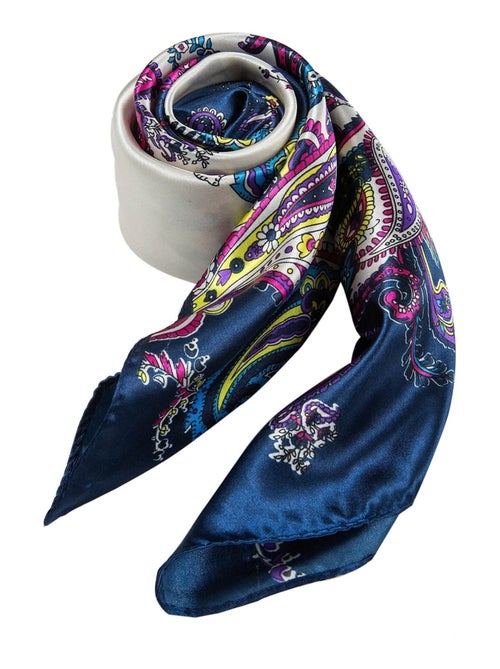 Grand carré de Soie Navy Pink Zoé - Kiabi