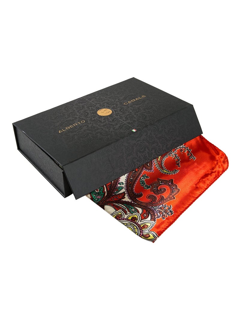 Grand carré de Soie Orange Red Zoé Orange - Kiabi