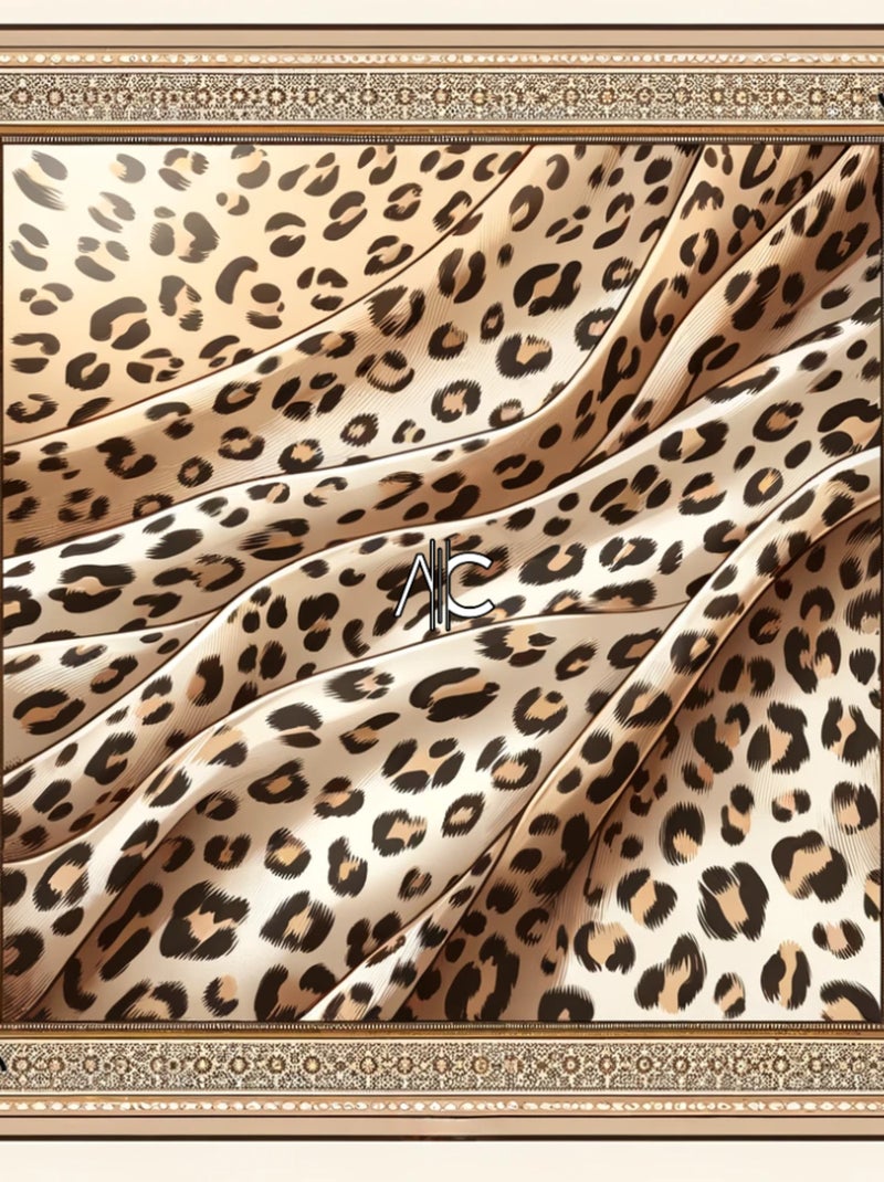 Grand carré de soie Original Leopard Zoé Rose - Kiabi