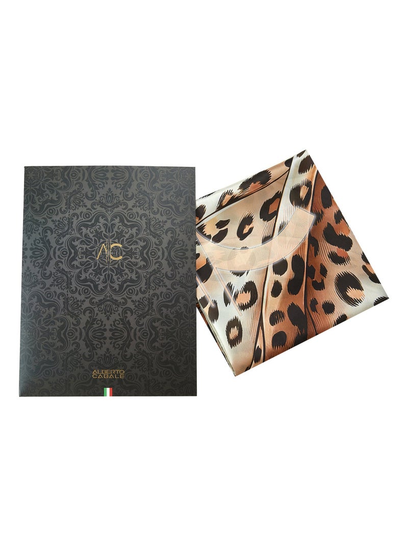 Grand carré de soie Original Leopard Zoé Rose - Kiabi
