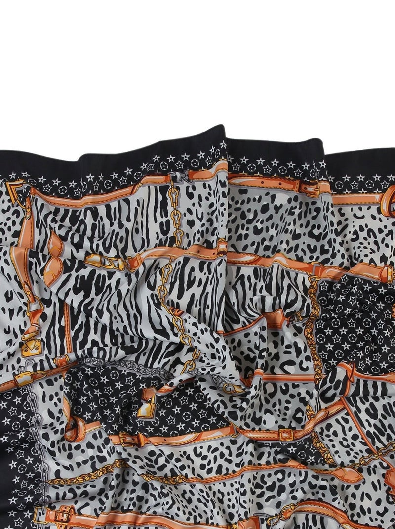 Grand carré de Soie Pantcase Zoé Noir - Kiabi