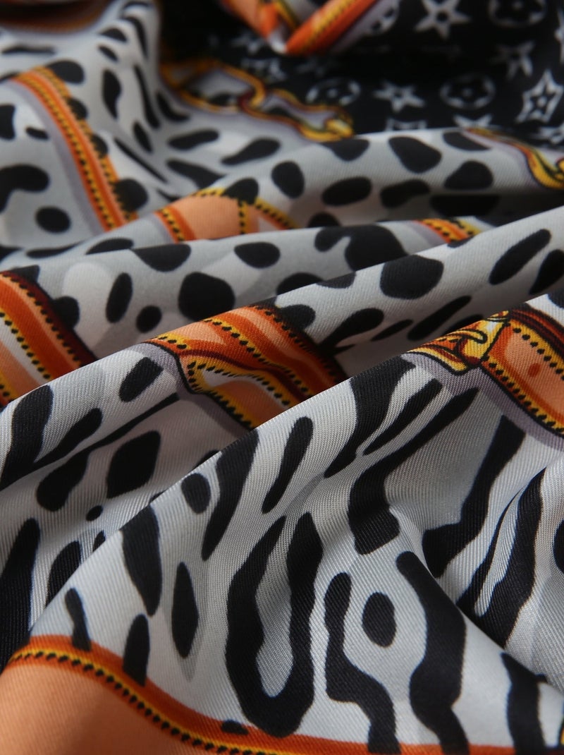 Grand carré de Soie Pantcase Zoé Noir - Kiabi