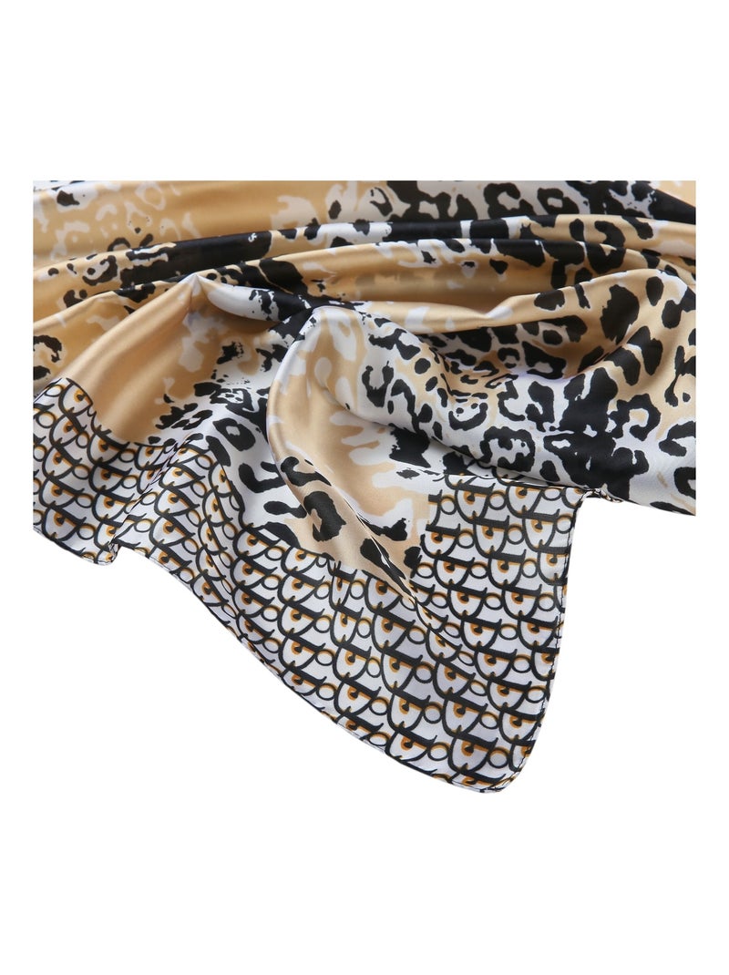 Grand carré de Soie Pantherspirit Zoé Or - Kiabi