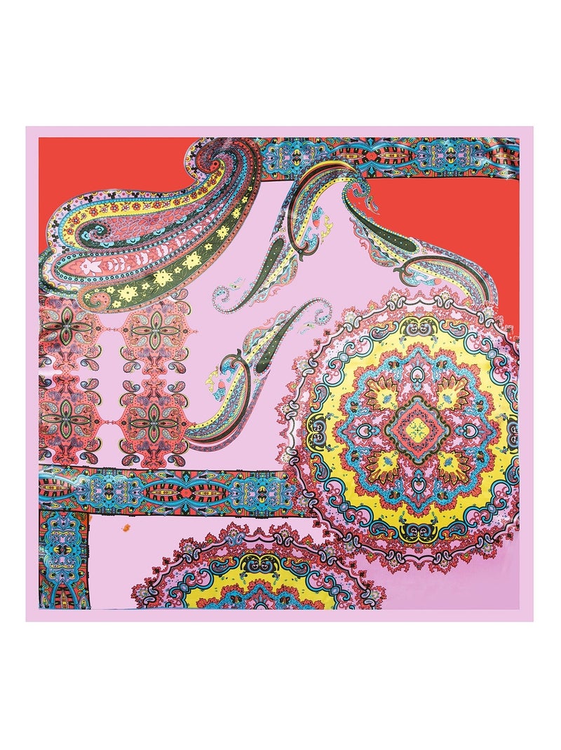 Grand carré de Soie Pink Orange Yello Zoé Multicolore - Kiabi