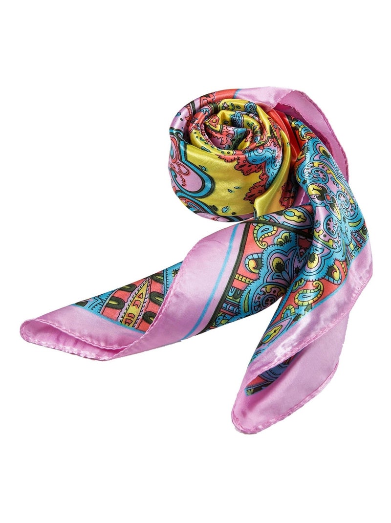 Grand carré de Soie Pink Orange Yello Zoé Multicolore - Kiabi