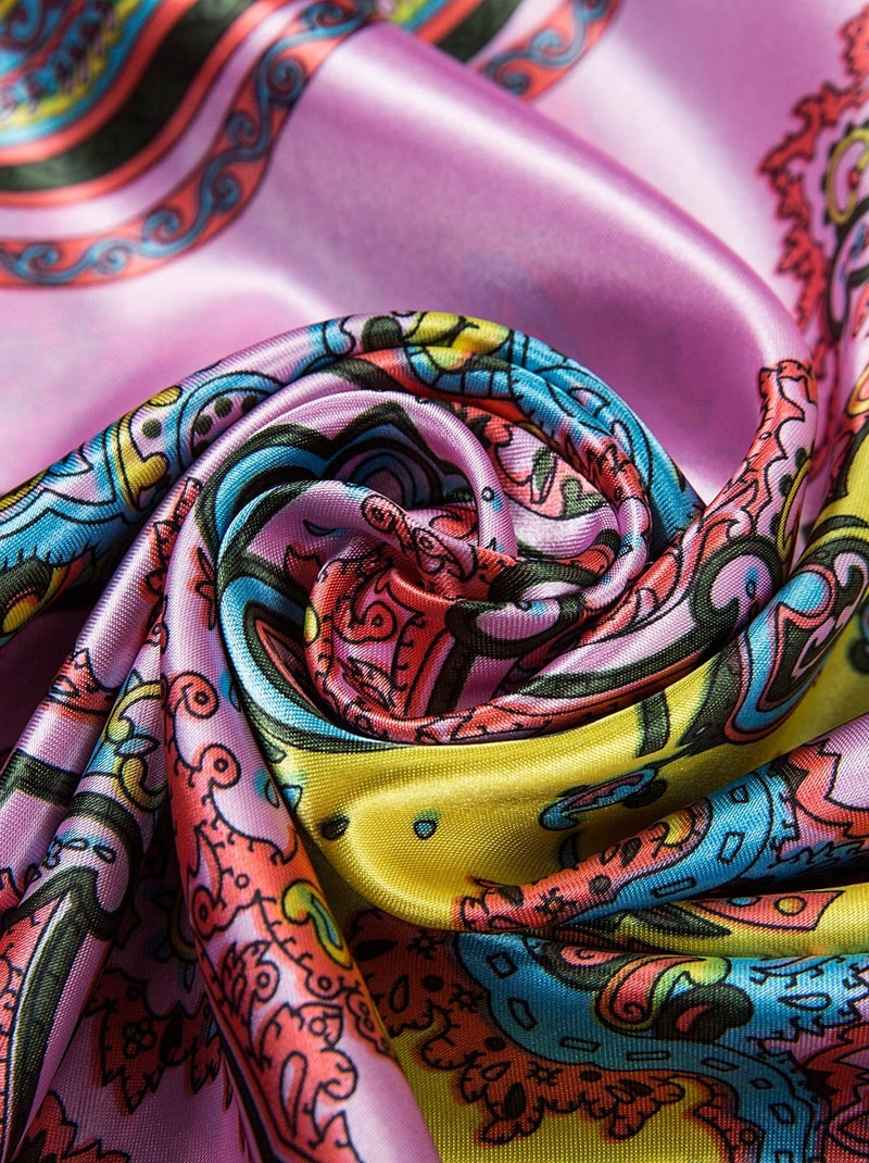 Grand carré de Soie Pink Orange Yello Zoé Multicolore - Kiabi