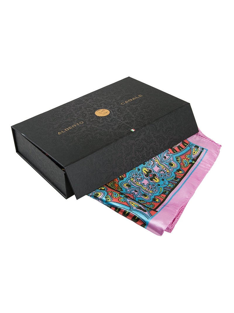 Grand carré de Soie Pink Orange Yello Zoé Multicolore - Kiabi